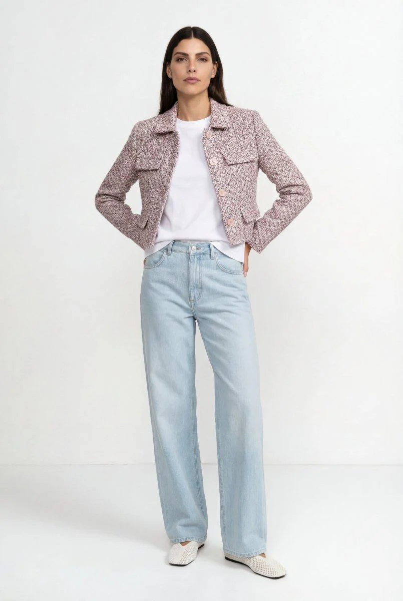 Bouclé-Jacke in cropped Länge - Image 4