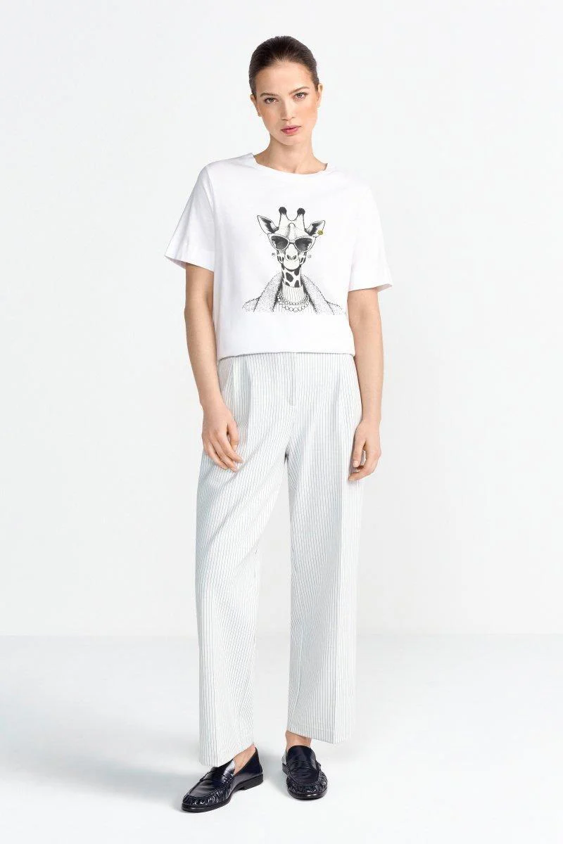 T-Shirt mit Print und Strass - Image 3