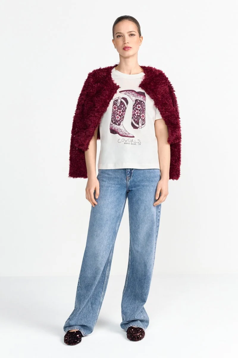 Weißes T-Shirt mit Print - Image 3