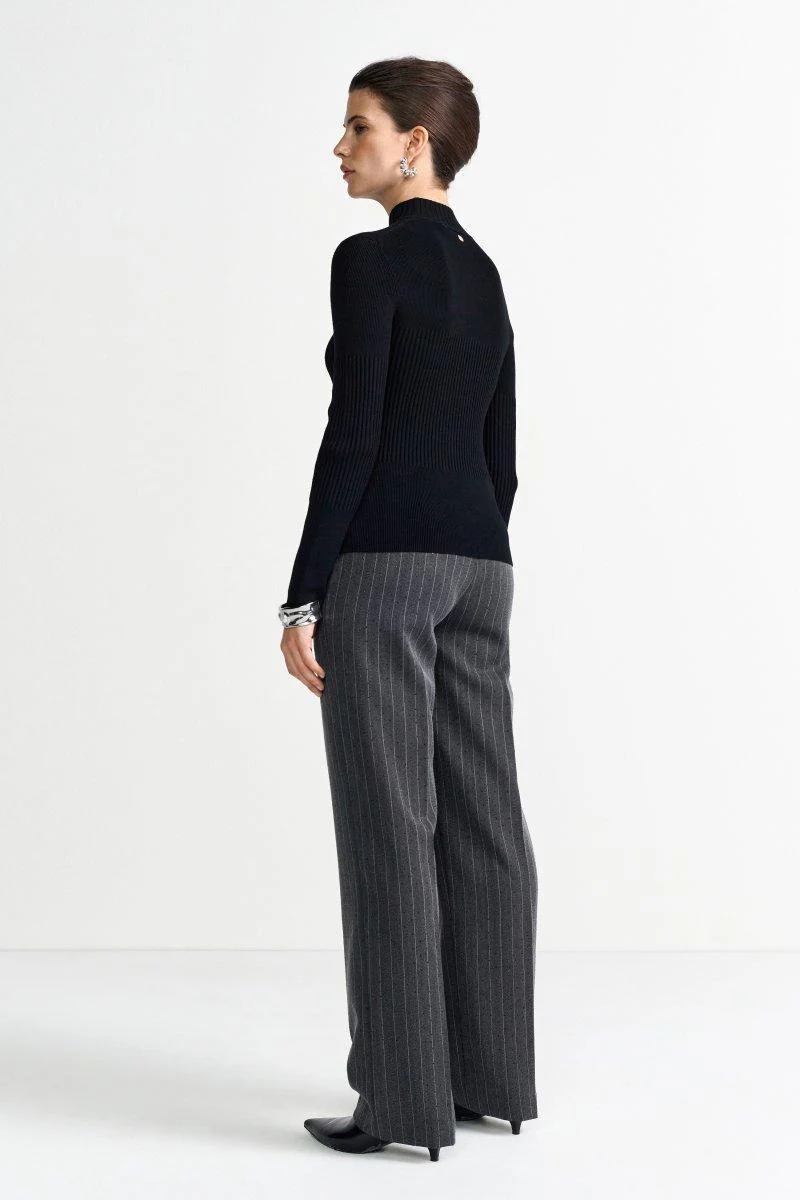 Rippstrickpullover mit Stehkragen - Image 4