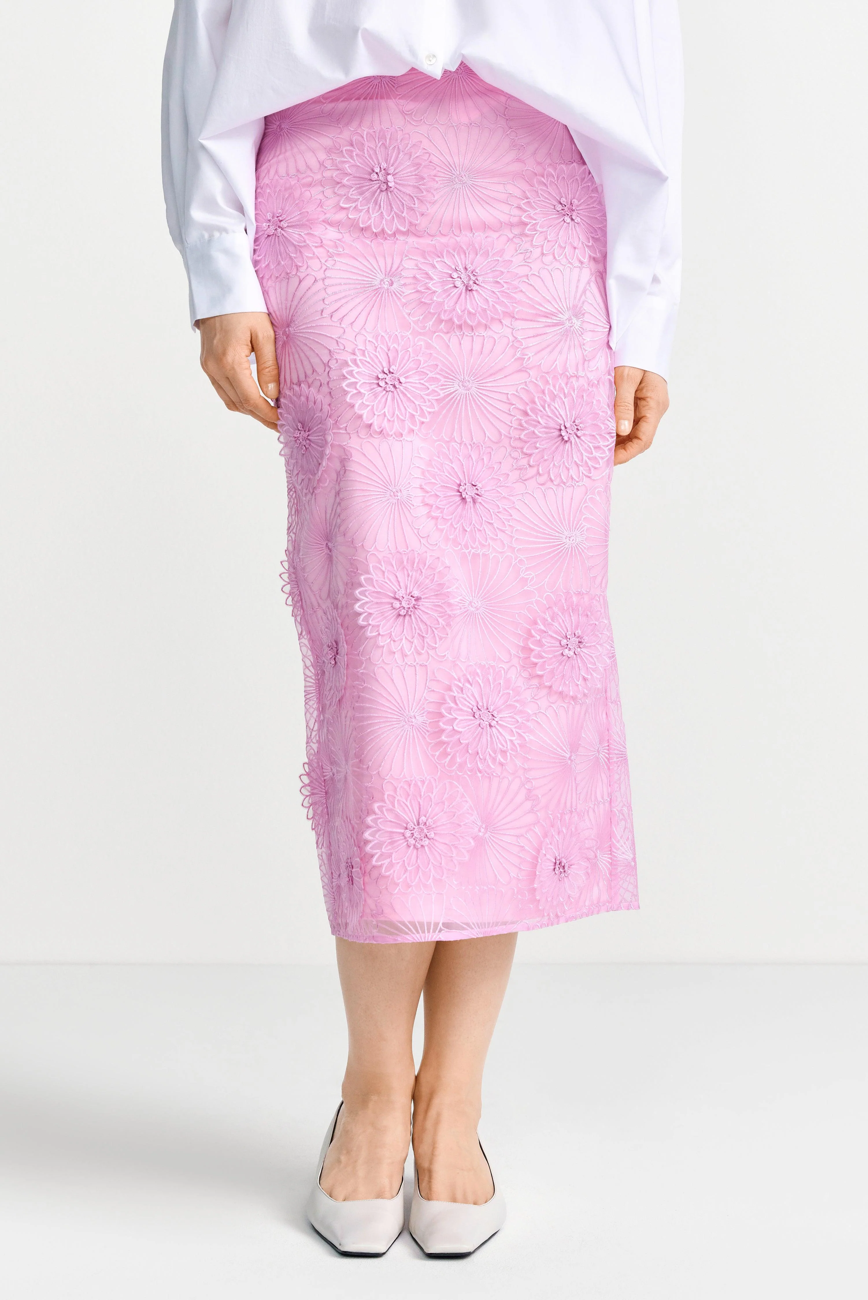 Bleistiftrock mit 3D-Blüten - Image 3