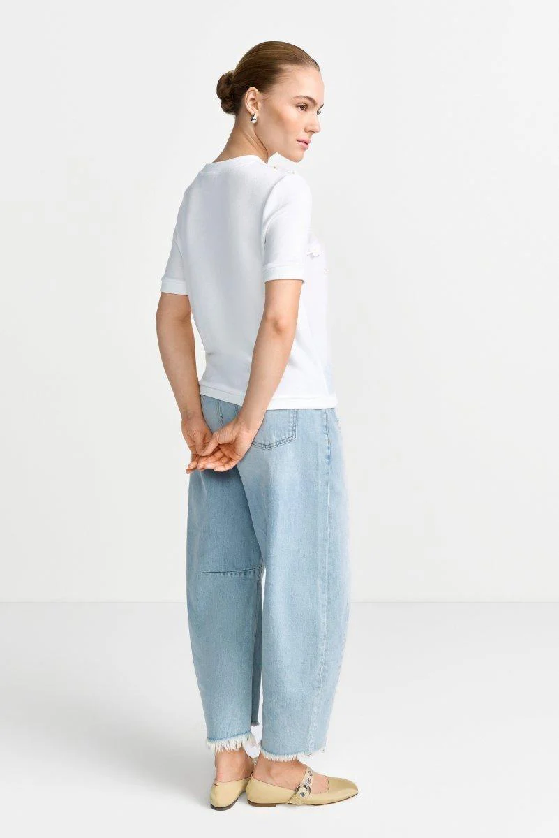 Kurzarmshirt mit Blütenapplikationen - Image 4