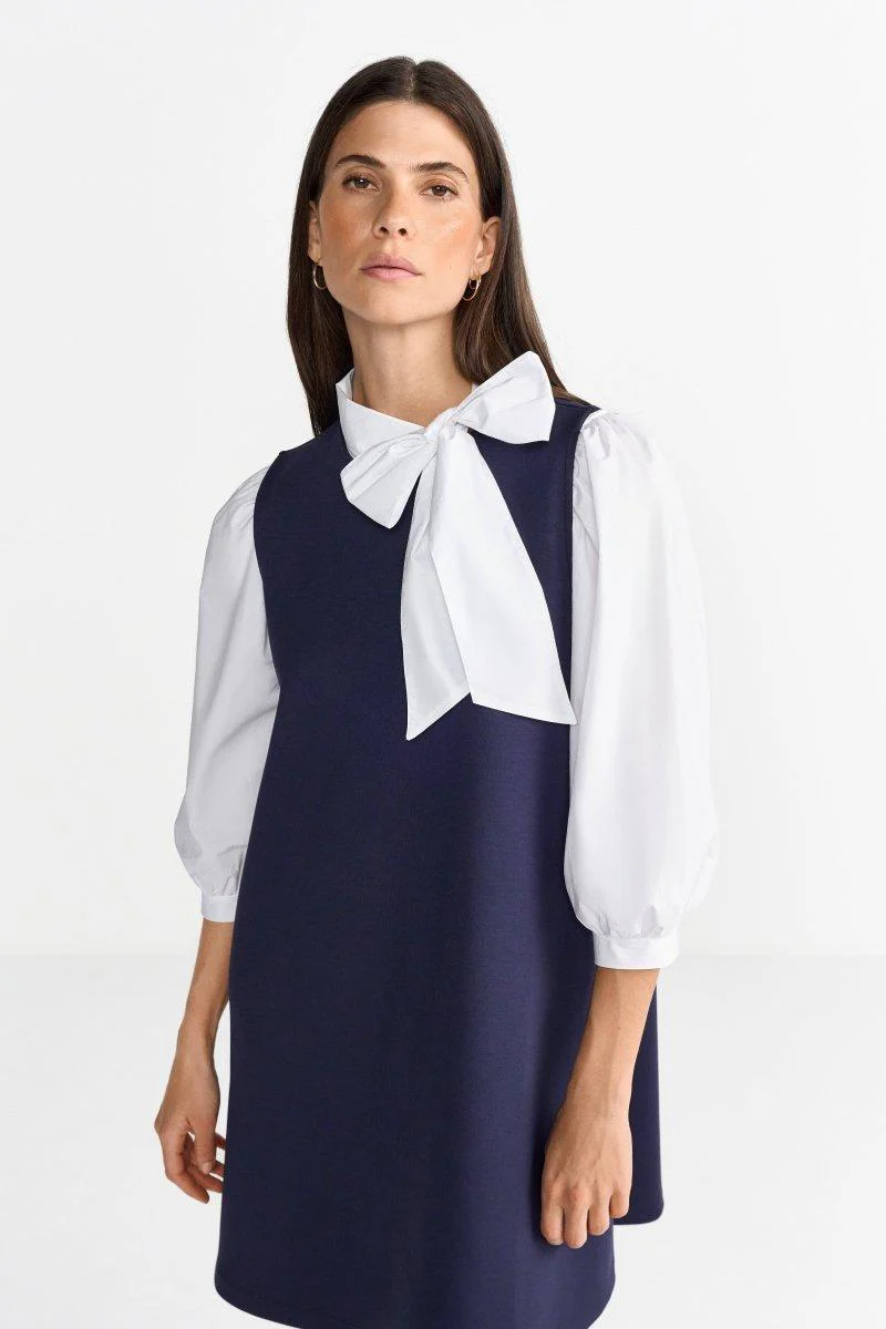 Navyfarbenes Minikleid aus Jersey - Image 3