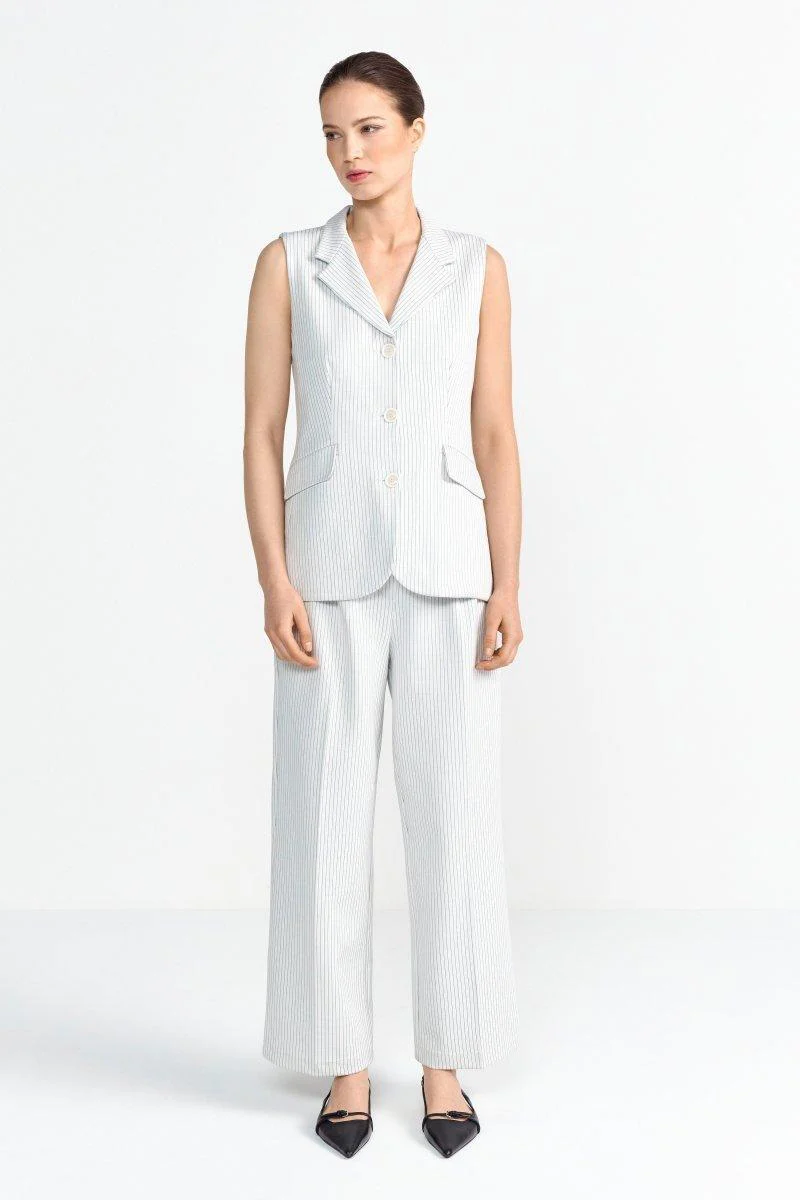 Weiße Weste mit Nadelstreifen - Image 3