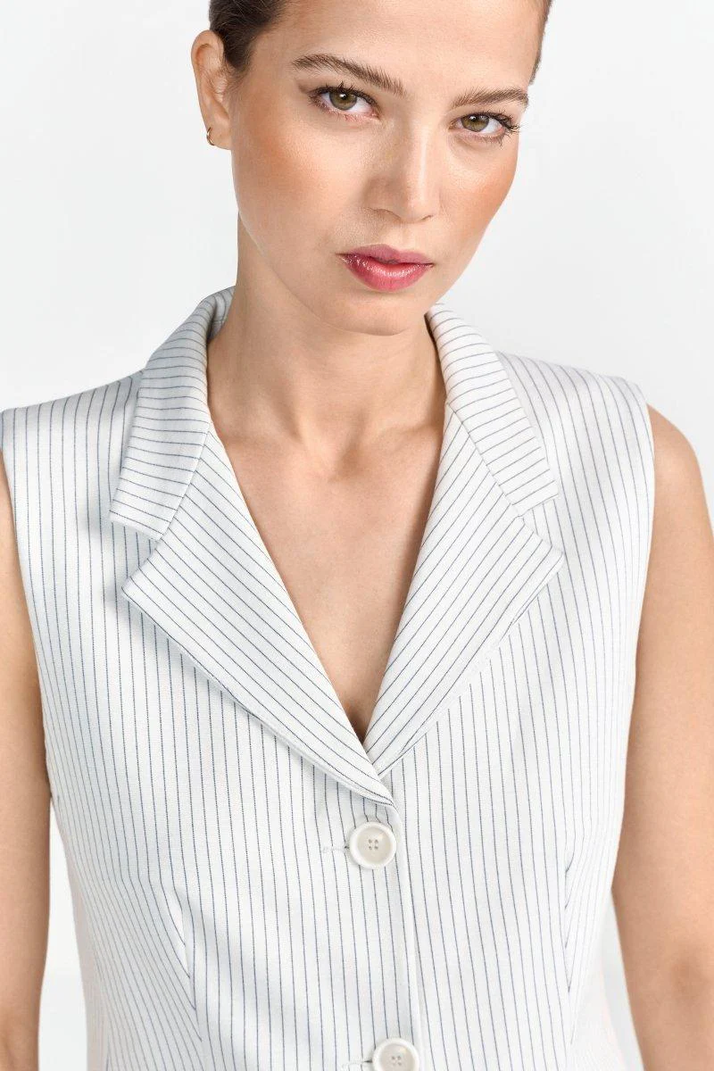 Weiße Weste mit Nadelstreifen - Image 5