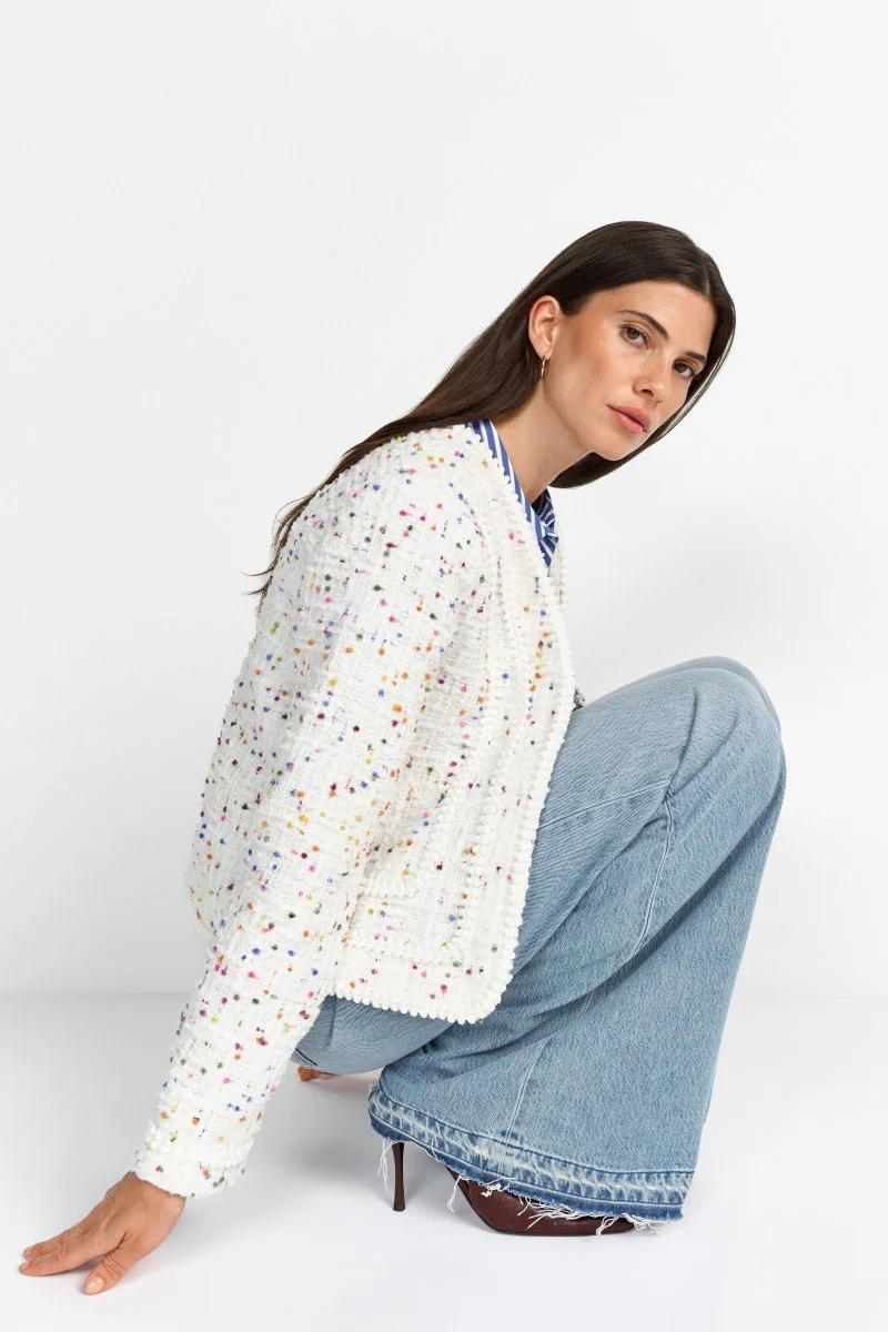 Bouclé-Jacke mit Sprenkelgarn - Image 4