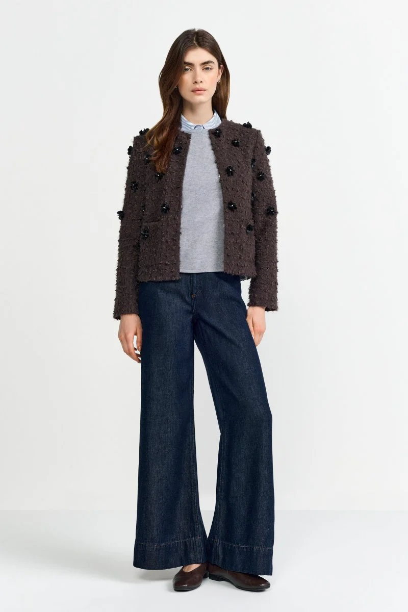 Blazerjacke mit Blütenapplikationen - Image 3