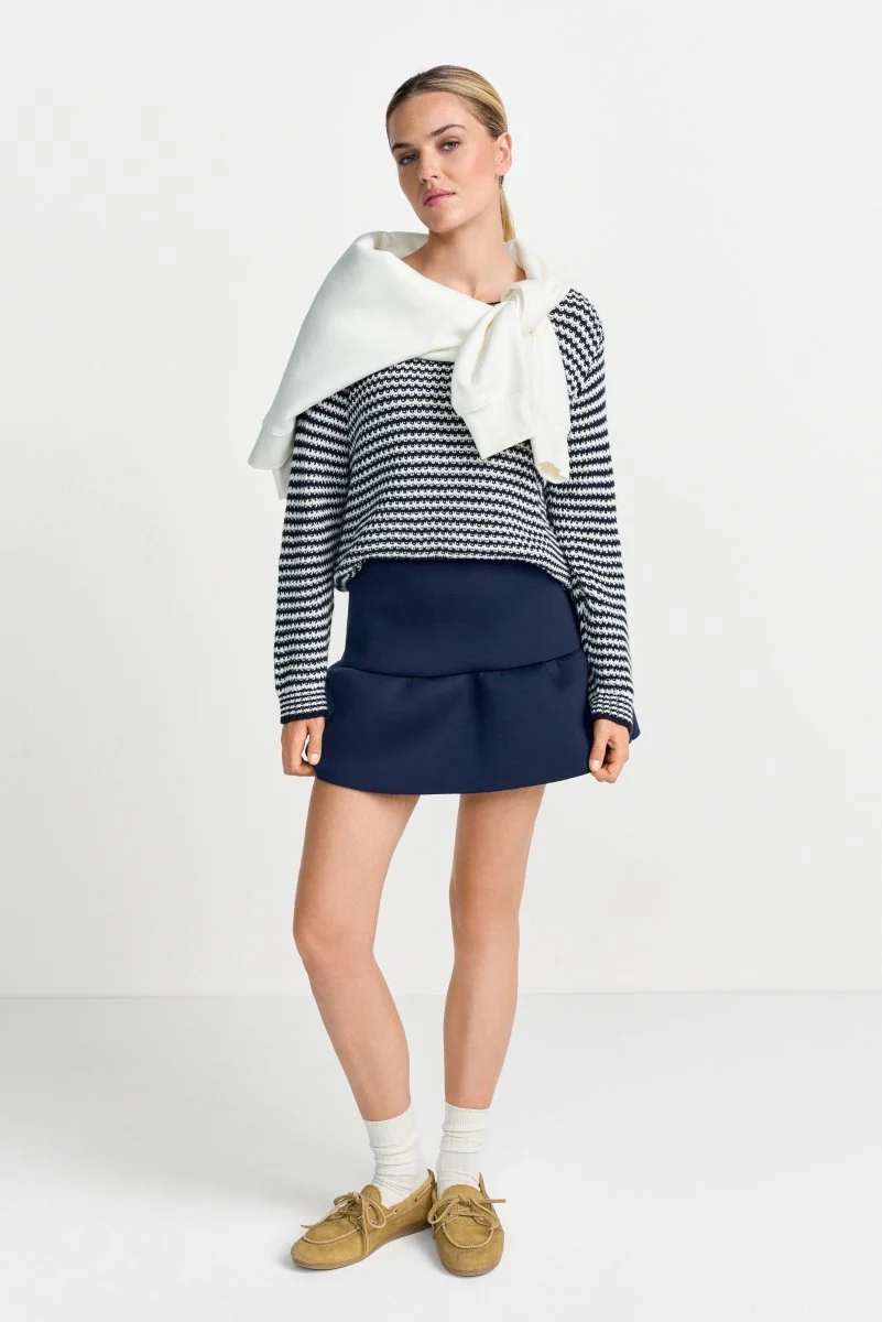 Gestreifter Strickpullover aus Baumwollmix - Image 3